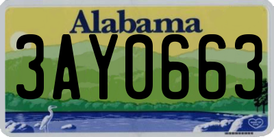AL license plate 3AY0663