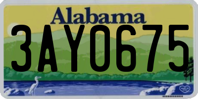 AL license plate 3AY0675