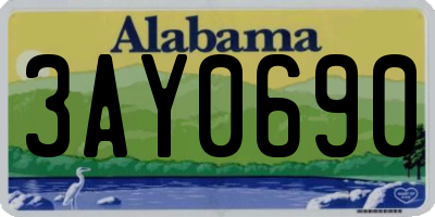 AL license plate 3AY0690