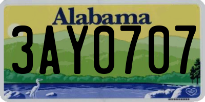 AL license plate 3AY0707