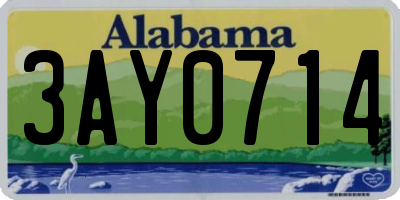 AL license plate 3AY0714