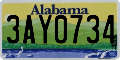 AL license plate 3AY0734