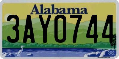 AL license plate 3AY0744
