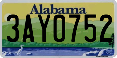AL license plate 3AY0752