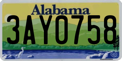 AL license plate 3AY0758