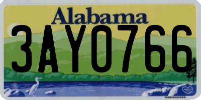 AL license plate 3AY0766