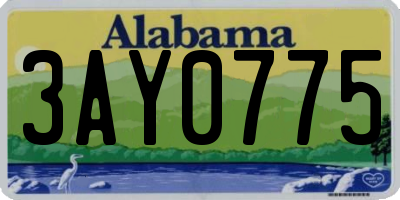 AL license plate 3AY0775