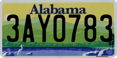 AL license plate 3AY0783