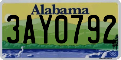 AL license plate 3AY0792