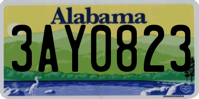 AL license plate 3AY0823