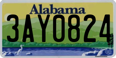 AL license plate 3AY0824
