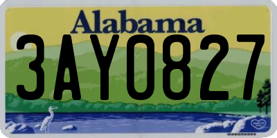 AL license plate 3AY0827
