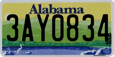 AL license plate 3AY0834