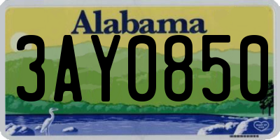 AL license plate 3AY0850