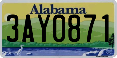 AL license plate 3AY0871