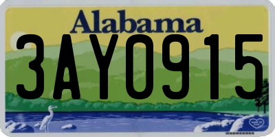 AL license plate 3AY0915
