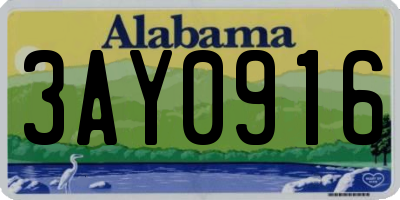 AL license plate 3AY0916