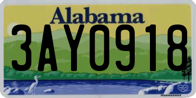 AL license plate 3AY0918