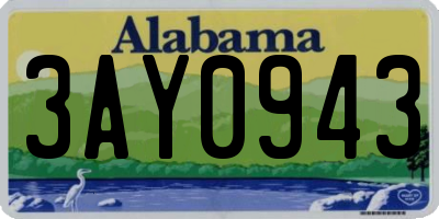 AL license plate 3AY0943