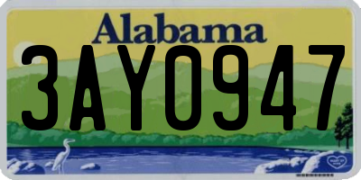 AL license plate 3AY0947