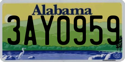 AL license plate 3AY0959