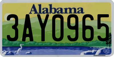 AL license plate 3AY0965