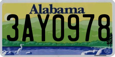 AL license plate 3AY0978