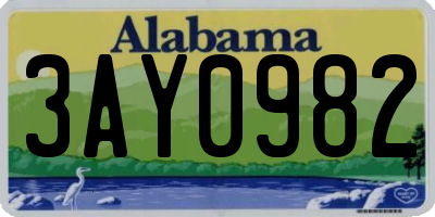 AL license plate 3AY0982