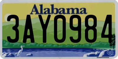 AL license plate 3AY0984