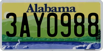 AL license plate 3AY0988