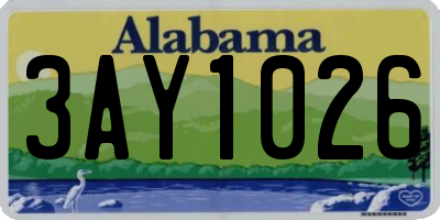 AL license plate 3AY1026