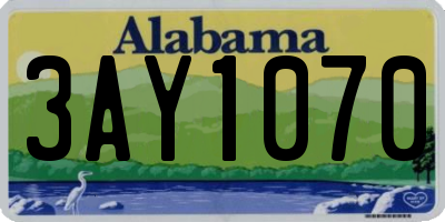 AL license plate 3AY1070
