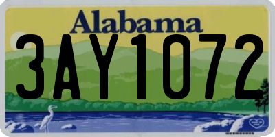 AL license plate 3AY1072