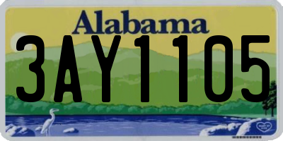 AL license plate 3AY1105