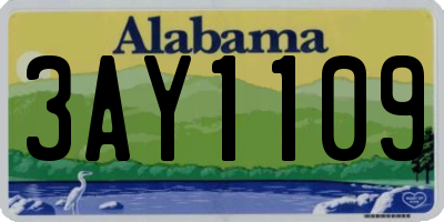 AL license plate 3AY1109
