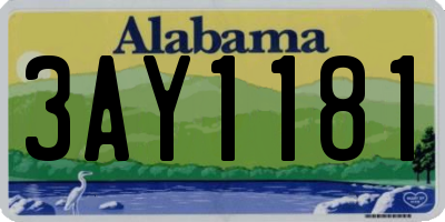 AL license plate 3AY1181