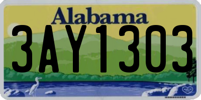 AL license plate 3AY1303