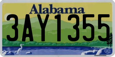 AL license plate 3AY1355