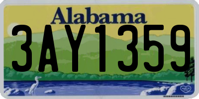 AL license plate 3AY1359