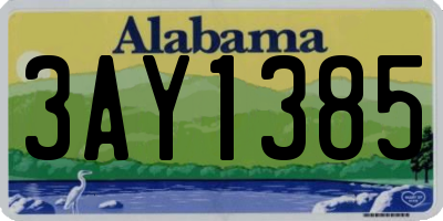 AL license plate 3AY1385