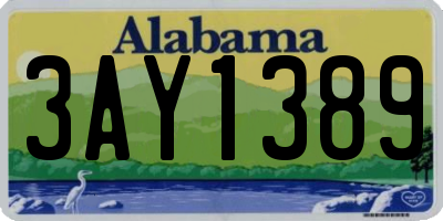 AL license plate 3AY1389