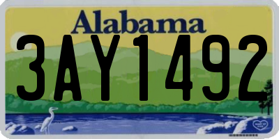 AL license plate 3AY1492