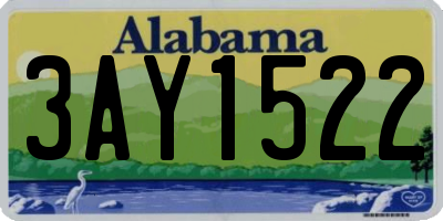 AL license plate 3AY1522