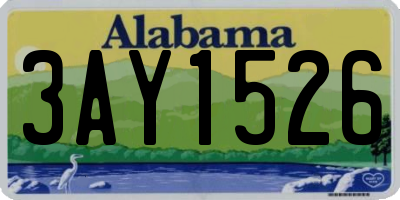 AL license plate 3AY1526