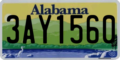 AL license plate 3AY1560