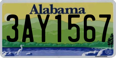 AL license plate 3AY1567