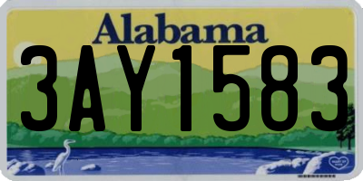 AL license plate 3AY1583