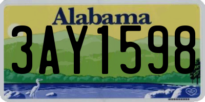 AL license plate 3AY1598