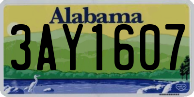 AL license plate 3AY1607