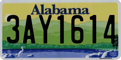 AL license plate 3AY1614